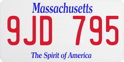 MA license plate 9JD795