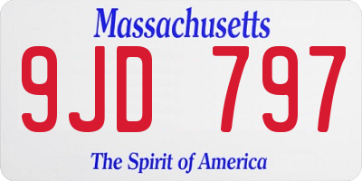 MA license plate 9JD797