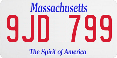MA license plate 9JD799