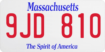 MA license plate 9JD810
