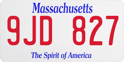 MA license plate 9JD827