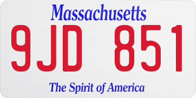MA license plate 9JD851