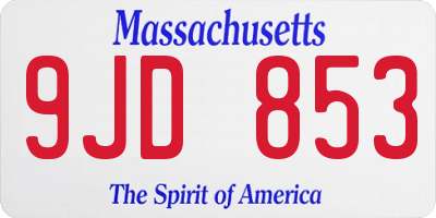MA license plate 9JD853