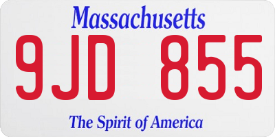 MA license plate 9JD855