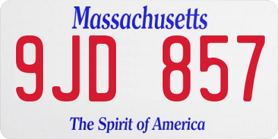MA license plate 9JD857