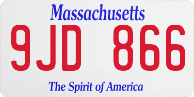 MA license plate 9JD866