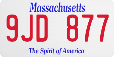 MA license plate 9JD877