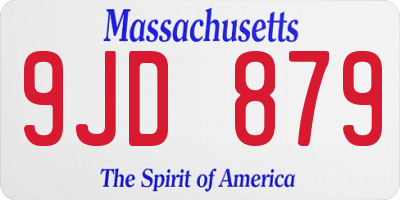 MA license plate 9JD879