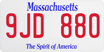 MA license plate 9JD880