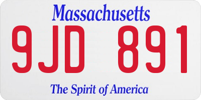 MA license plate 9JD891