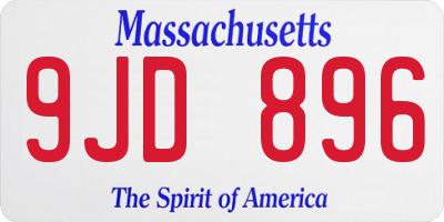 MA license plate 9JD896