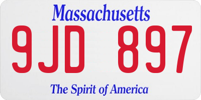 MA license plate 9JD897