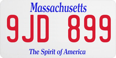 MA license plate 9JD899