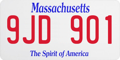 MA license plate 9JD901