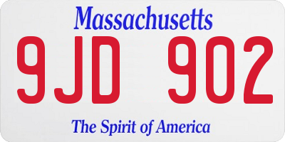 MA license plate 9JD902