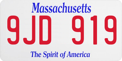 MA license plate 9JD919