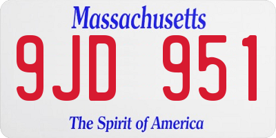 MA license plate 9JD951