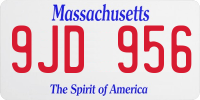 MA license plate 9JD956