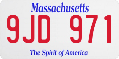 MA license plate 9JD971