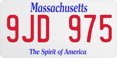 MA license plate 9JD975