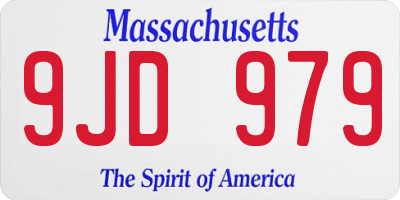 MA license plate 9JD979