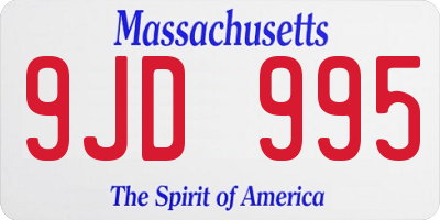MA license plate 9JD995