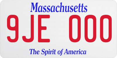 MA license plate 9JE000