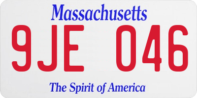 MA license plate 9JE046