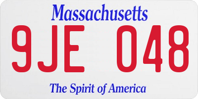 MA license plate 9JE048
