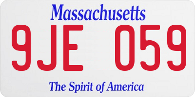 MA license plate 9JE059
