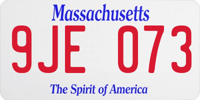 MA license plate 9JE073