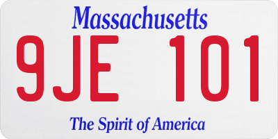MA license plate 9JE101