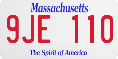 MA license plate 9JE110