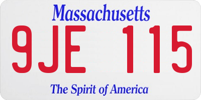 MA license plate 9JE115