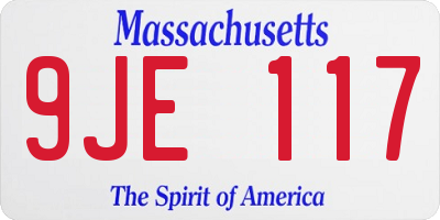 MA license plate 9JE117