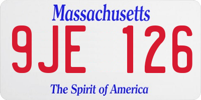 MA license plate 9JE126