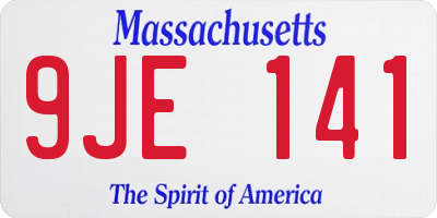 MA license plate 9JE141