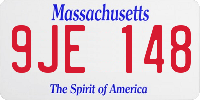 MA license plate 9JE148