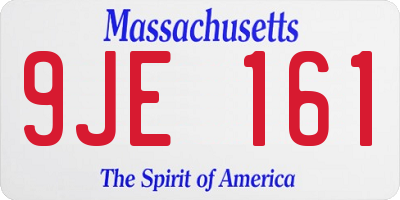 MA license plate 9JE161