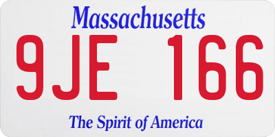 MA license plate 9JE166