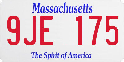 MA license plate 9JE175