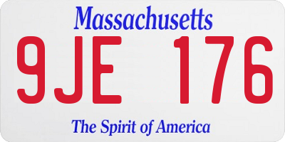 MA license plate 9JE176