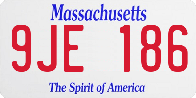 MA license plate 9JE186