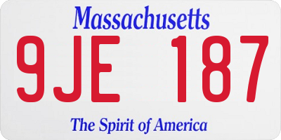 MA license plate 9JE187