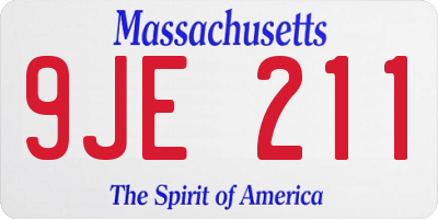 MA license plate 9JE211