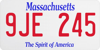 MA license plate 9JE245