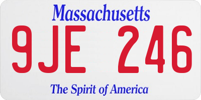 MA license plate 9JE246