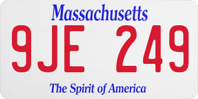 MA license plate 9JE249