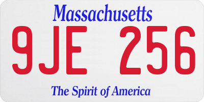 MA license plate 9JE256