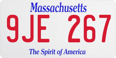 MA license plate 9JE267